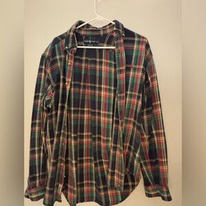 Ralph Lauren Men's Tartan Plaid Shirt - Green, Red, and Yellow